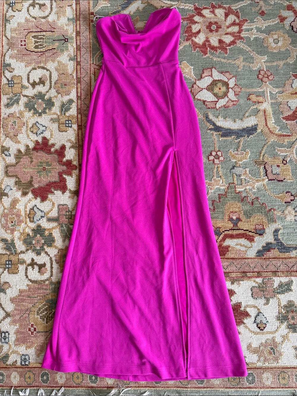 Magenta Strapless Mermaid Maxi Dress
